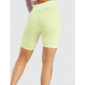 Gymshark Womens Light Green Marl Elastic Waist Flex Cycling Shorts Size …